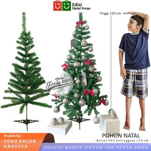 Pohon Natal PVC 120 cm / Pohon Natal Christmas Tree Tinggi 120 cm / Ornamen Hiasan Pohon Natal PVC Tinggi 120 cM