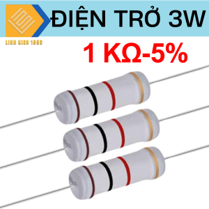 [ SET 4 CON ] Điện trở 1 KOhm 3W 5% 4 vòng màu điện trở công suất