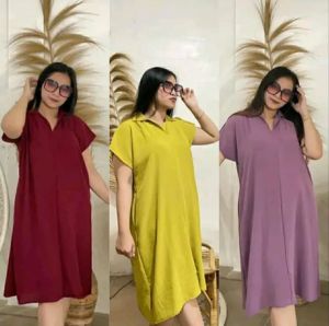 Dress Korean Style Bahan Crinkle Airflow Kekinian Tiara Korean Dress Crinkle Terlaris Ukuran Jumbo Terpopuler Dress Tiara Korean Top Kekinian