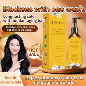 【Healthy Cover White】Plant Single Dose Floral Fragrance Dye 3 in 1 Hair Dye Coloring Shampoo/Natural Blackens with One Wash Herbal Hair Dye Dye White Hair Dye Long-Lasting Color