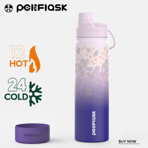 Peliflask Floral Series Portable Insulated Bottle with 304 Stainless-Steel Liner Vacuum Insulation and Carry Loop