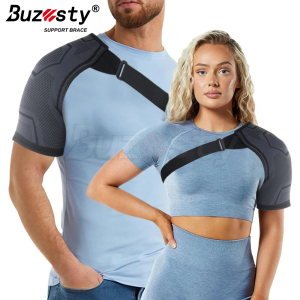 Buzesty Compression Shoulder Brace | Shoulder Pain Relief with PowerKnit Compression Technology | Shoulder Orthopedic Brace for Men & Women | Torn Rotator Cuff Dislocation & Other Shoulder Injuries