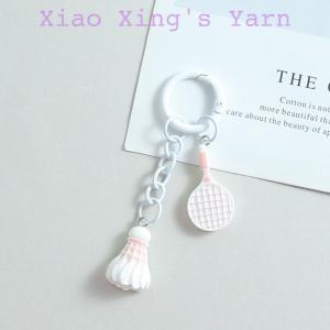 Móc khoá cầu lông tone màu pastel dễ thương treo balo gắn thú bông đồ handmade | Xiaoxingyarn