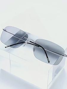 AU New day and night polarized sunglasses for men lightweight frameless photochromic sunglasses for driving trendy and lightweight for women