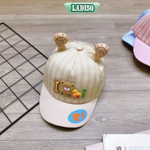 Nón kết LADISO hình gấu con thêu nổi phối cùng tai gấu 3D siêu yêu cho bé trai và bé gái - NN28