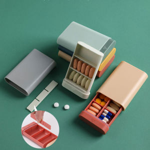 GBSDN Simple Plastic Dust-proof Mini Travel Sealed Pill Splitter Holder Pill Medicine Box Pill Case Dispenser Tablet Medicine  Kit