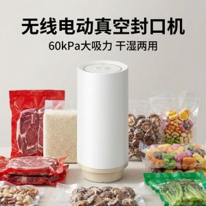 CNIEV5 Handheld Electric Vacuum Sealer Rechargeable Space Saving Vacuum Bag Pump Compact Wireless Cordless Sealing Machine Household