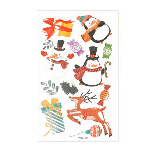 1/3Pcs Cartoon Santa Claus Snowflake Tree Tattoo Sticker Colorful Christmas Tattoo Sticker Kids DIY Face Decals Decors Body Art Festival Party Makeup Tattoo Decals
