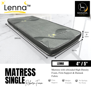 TILAM BAJET TERBAIK! TILAM LENNA REBOND FOAM 8"/6"/5"/4" MATTRESS (QUEEN/SINGLE) (TILAM RATU/TILAM BUJANG) KUALITI