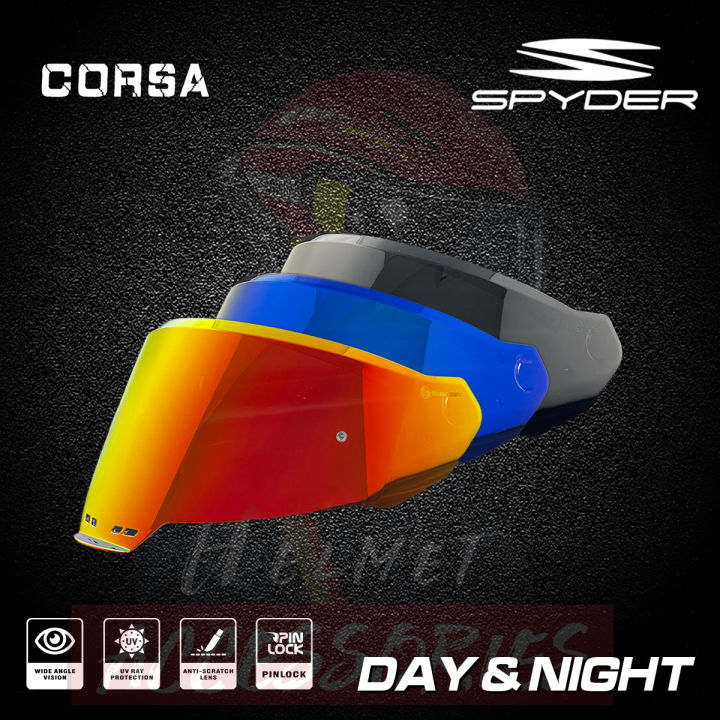 Spyder Corsa Helmet visor lens day and night color Lazada