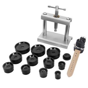 LIVELYN 12/18Pcs loại Bộ dụng cụ ép kính đồng hồ Chuyên nghiệp Công cụ đóng cửa Dụng cụ sửa chữa đồng hồ Máy ép vỏ hộp Dụng cụ ép nắp lưng đồng hồ Phụ kiện thợ đồng hồ