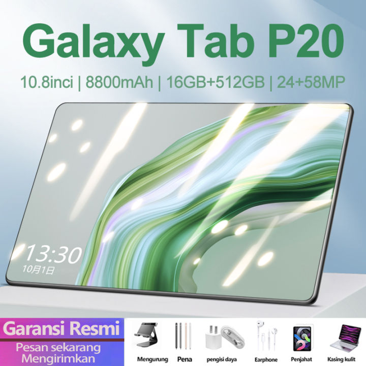 【Beli 1 Gratis 6】Asli Galaxy Tab P20 Baru 16GB + 512GB Tab Android 10.8