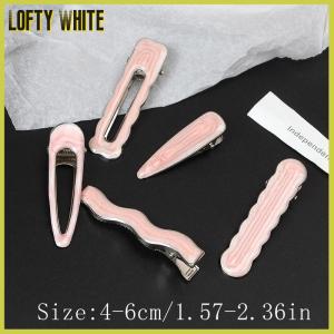 Lofty White Simple Wave Oval Pink Seamless Hair Clip Women Acetate Sheet Bangs Clip Hair Duckbill Clip Hairpins Hair Styling Tool Gift