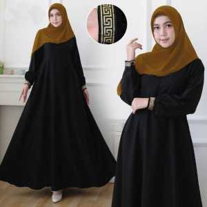 II Nabila Maxi Muslim   Gaun Kondangan Millenial    gamis  Putih Bersih  Hitam S.M.L.Xl.XXL.XXXL.