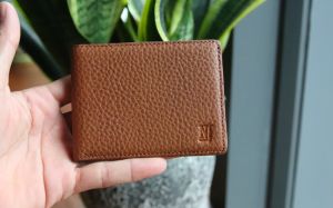 Ví kẹp tiền mini da bò cao cấp siêu gon 5 màu đen xám nâu màu bò xanh