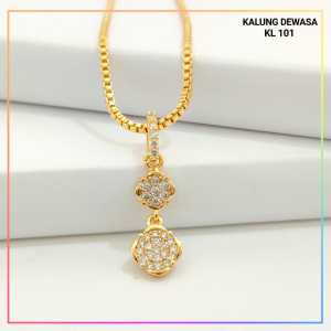 Cute Jewelry Kalung Dewasa Itali Permata Panjang Kalung Wanita Perhiasan Emas Imitasi 18k KL 101