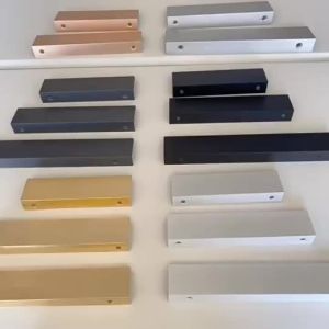 Non-Perforated Invisible Handle Elongated Aluminum Alloy Cabinet Door Handles Modern Minimalist for Kitchen Wardrobe Drawer Pulls