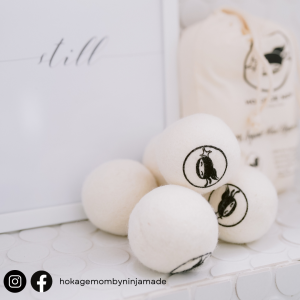 Hokage Mom by Ninja Made Organic Reusable  Wool Dryer Balls (Natural Laundry Cleaning Fabric Softener Eco Friendly Anti-Microbial)