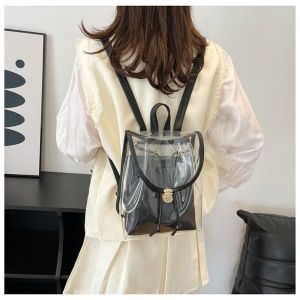 WEIYA พีวีซีพีวีซี กระเป๋าเป้แล็ปท็อป หวานหวานแหววว จุได้มาก กระเป๋าตั้งแคมป์ ใช้งานได้หลากหลาย กันน้ำกันน้ำได้ กระเป๋าเป้โรงเรียน การปีนเขา