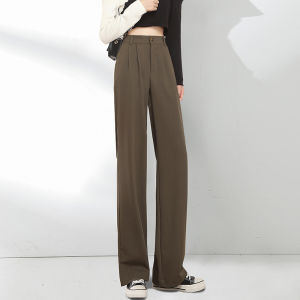 Wide Leg Pants Womens High Waisted Loose Pants Black Seluar Perempuan Slimming Casual Straight Leg Pants Suit Pants