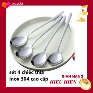 [HCM]SÉT 4 CHIẾC THÌA - (MUỖNG )HÀN QUỐC INOX 304 ĐẸP LỘNG LẪY ( CÓ 3 SIZE)