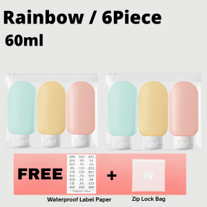 OULISI 3pcs Travel Shampoo Lotion Bag Dispenser Liquid Transparent Container FREE STICKER Bottle Sauce 旅行分装袋乳液沐浴露洗发水