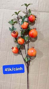 Cành hồng cành lựu giả trang trí decor nhà cửa trang trí Tết Cành hồng cành lựu giả cao cấp quả to bóng đẹp như thật