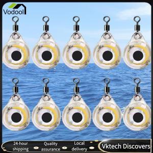 【Vodool】 10Pcs Underwater Night Light Lure Mini Eye Shape Fish Lures Attractant Battery Powered LED Lure Light for Seawater Freshwater