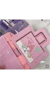 💖Ready Stocks💖Large Capacity Cartoon Shopping Bag Portable Eco-Friendly Woven Carry Tote with Durable Long Handles