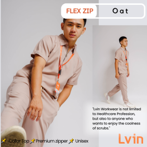 [ Lvin ]  FLEX FIT ZIPPER - Baju OKA  / Baju Jaga / Set Baju Celana Jaga Oka / Dokter Lengan Pendek / Baju OK / Baju Scrub / Doctors Scrub