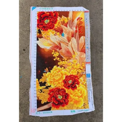 (XẢ KHO) Tranh thêu chữ thập thành phẩm hoa sen E208-65x120cm MN0139-80*150cm MN0209 E100 thêu kín - thêu sẵn
