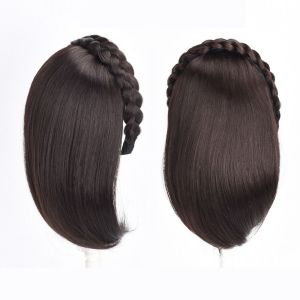 Y2K2 ทันสมัยและทันสมัย ปาร์ตี้งานปาร์ตี้ ที่มีคุณภาพสูง คลิปใน สีน้ำตาลสีน้ำตาลเข้ม อุปกรณ์เสริมผม สีดำสีดำ ล่องหนแบบล่องหน การต่อผม วิกผมบ๊อบตรงสังเคราะห์ ห่วงถักเปียเกลียว วิกผมถัก วิกผมครึ่งศีรษะ