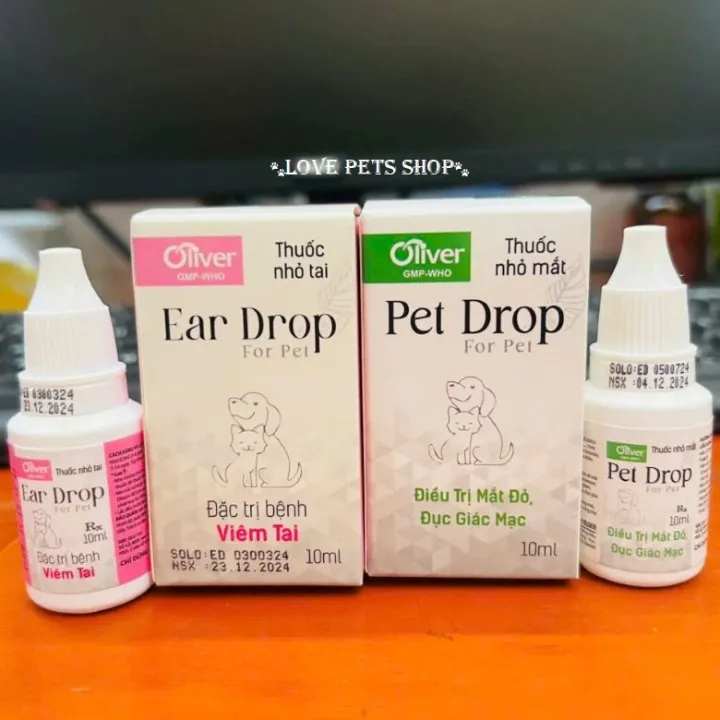 Dung dịch nhỏ mắt, nhỏ tai đặc trị bệnh viêm tai, mắt đỏ cho Chó Mèo ...