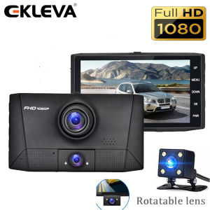 EKLEVA Car DVR 3 Cameras Lens 4.0 Inch Dash Cam With Rearview Auto Video Car Camera Recorder DVR G-sensor Night Version