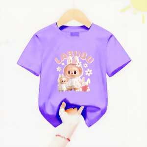 Atasan Kaos Anak Perempuan Kekinian Motif LABUBU Usia 1-12 Thn