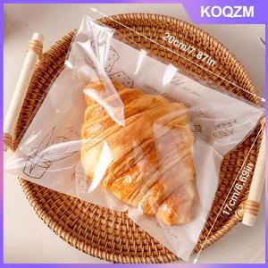 KOQZM 50pcs Self Adhesive Seal Plastic Bags For Bakery Packaging Croissant Party Handmade Biscuit Cookies Bread And Cake Packing
