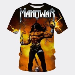 [Local Stock] HBESTY Halloween Christmas Band Theme 3D Print Short-sleeve T-shirt Trendy Rock Style Casual Top