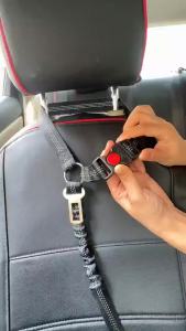 2026 Hot Sale [ Shipped from China ] Pet car safety belt dog leash with elastic retractable ring reflective strips nylon dog leash pet supplies B3