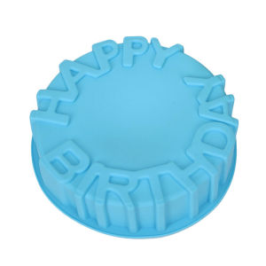 Happy Birthday Baking Pan Round Mousse Silicone Mold DIY Cake Baking Tray