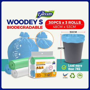 GLEAN - WOODEY S size Eco Garbage Bag Biodegradable Garbage Bag Roll with String / Eco Plastik Sampah Roll / Eco Friendly Rubbish Bag for Home Office School / LEAKPROOF Strong Good Quality Durable Small Rubbish Bag / Plastik Sampah Biodegradasi 环保垃圾袋 - Lazada