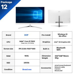 Zoro All in One Desktop PC Computer Set 24 inch PC Full Set Intel Core i5 13400 processor 16G RAM 1TB SSD for Home/Office/Gaming ips 1920*1080 Large IPS HD Monitor