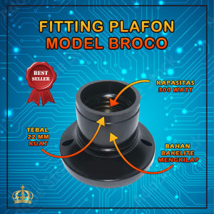 Fitting Plafon Bulat Hitam E27 Model Broco GMT