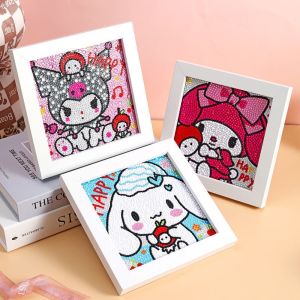 Bộ Dụng Cụ Làm Tranh Đính Đá Thủ Công DIY Hình Kuromi Sanrio Hello Kitty Dễ Thương Dùng Làm Quà Tặng Cho Bé