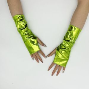 WAPKTY 1 Pair Bề bóng Găng tay không ngón Bộ tay áo Phong cách Punk Găng tay biểu diễn Thời trang Da giả Găng tay cosplay Trang phục Halloween