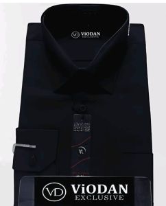 Viodan Kemeja Abu Abu Lengan Panjang Polos Slim Fit Size M L XL