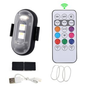 TorqPipe Remote RGB Led Aircraft Strobe lights Motorcycle Lights LED Flash Position Wireless Light Aircraft