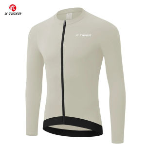 X-TIGER Cycling Jersey Winter Thermal Fleece Cycling Jersey Men Long Sleeve Warm Breathable Bicycle Clothing MTB Jersey