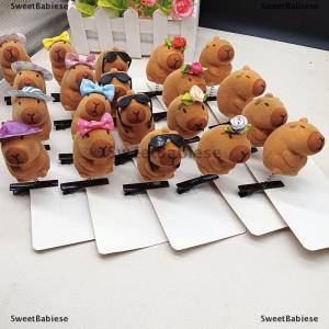 [COD] SweetBabiese 1Pcs Cartoon Children 3D Capibala Hair Clip Plush Hairpin DIY Bow Sunglasses Rose Hat Design Capybara Duckbill Clip Accessories