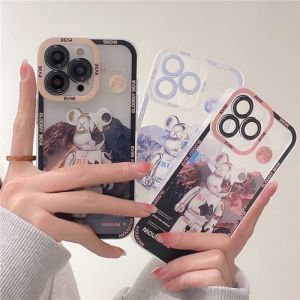 Casing Vivo T1 5G V21 5G Y01 Y12 Y15 Y15S Y17 Y21 Y21A Y21E Y21S Y21T Y33S Y33T Y75 5G  Case Gloomy Bear Montain Transparant Premium pelindung kamera