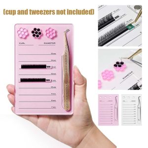 2in1 Eyelash Holder Eyelash Extension Glue Pallet Acrylic Board for False Eyelashes Makeup Tool